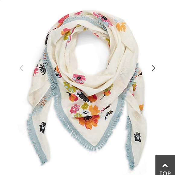 J. Jill | Accessories | Jjill Embroidered Floral Triangle Scarf | Poshmark